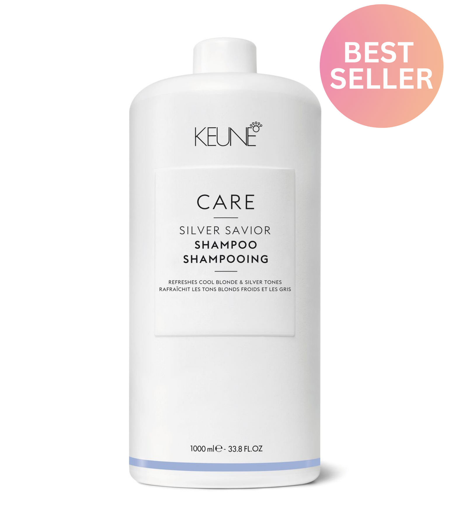 Discover Care Silver Savior Shampoo for blonde hair. It protects the color, neutralizes yellow tones, and nourishes with Provitamin B5 for smooth hair.  Silver shampoo on keune.ch.