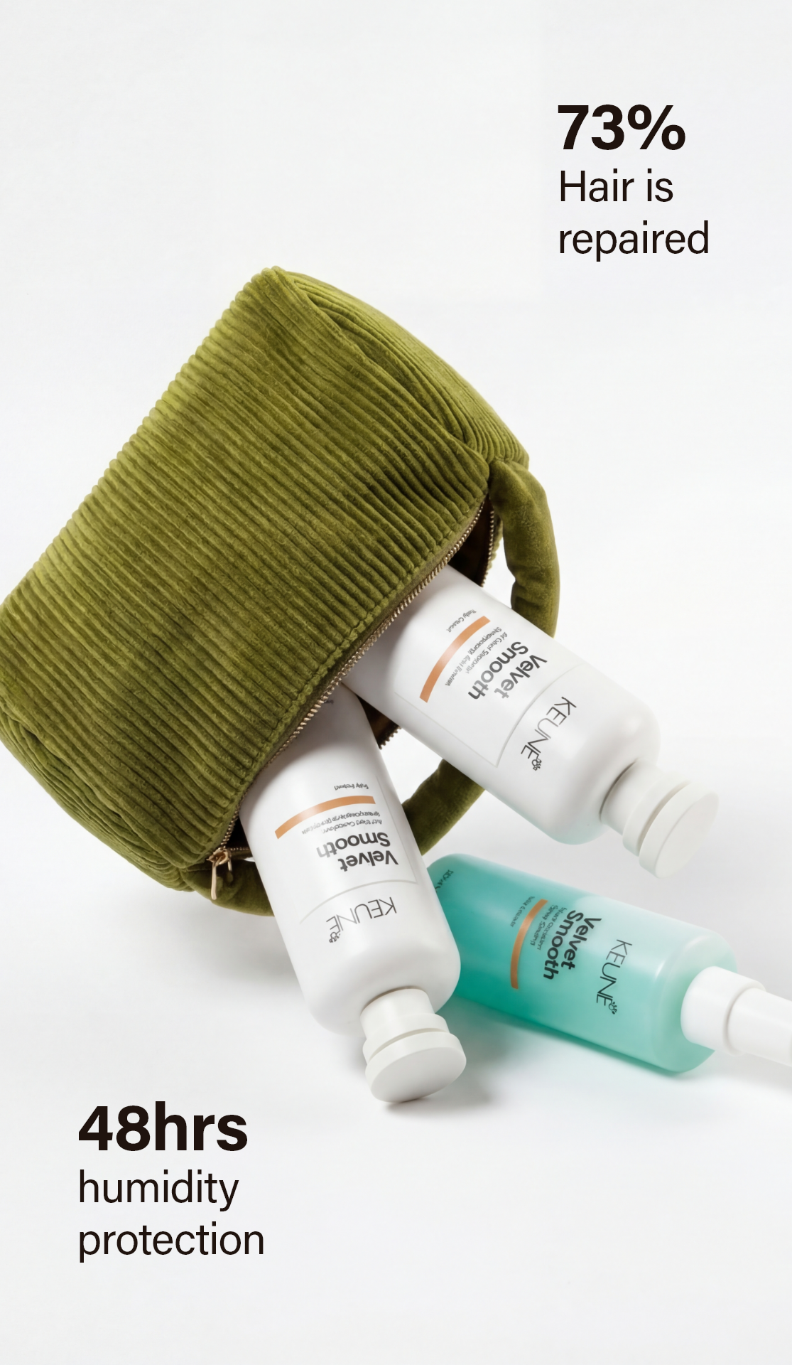 Struggling with frizzy, unruly hair? Keune Velvet Smooth Shampoo offers the best haircare, smoothing and softening  frizzy hair for up to 48 hours.
